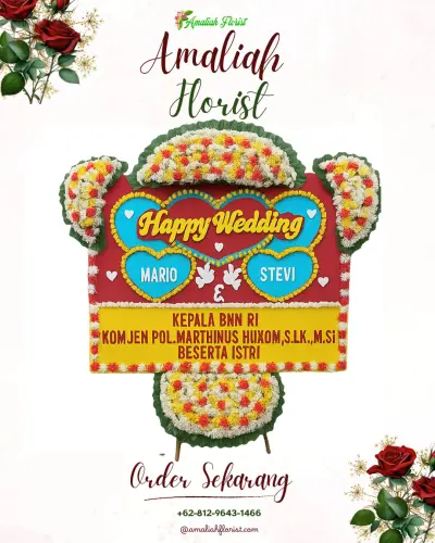 Karangan Papan Bunga Pernikahan di Pondoh
